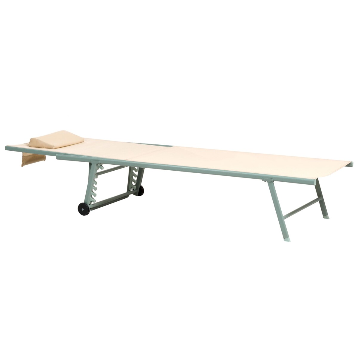 Zestaw 2 leżaków ogrodowych SORONI Rozkładany Metal Beżowy