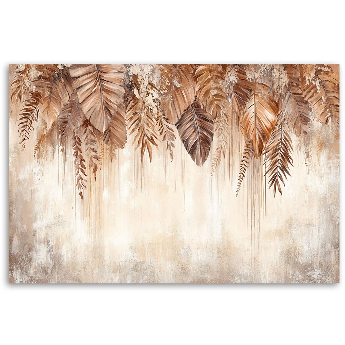 Fototapeta, Wiszące beżowo brązowe liście natura boho 400x280