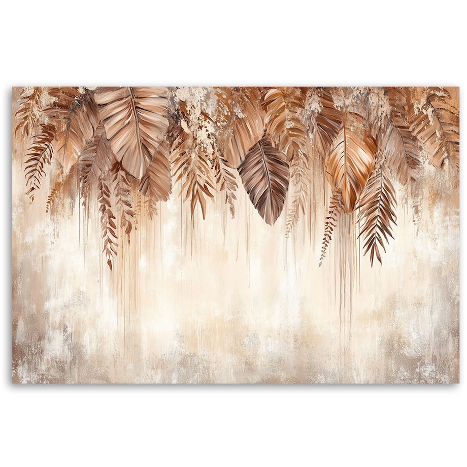 Fototapeta, Wiszące beżowo brązowe liście natura boho 400x280