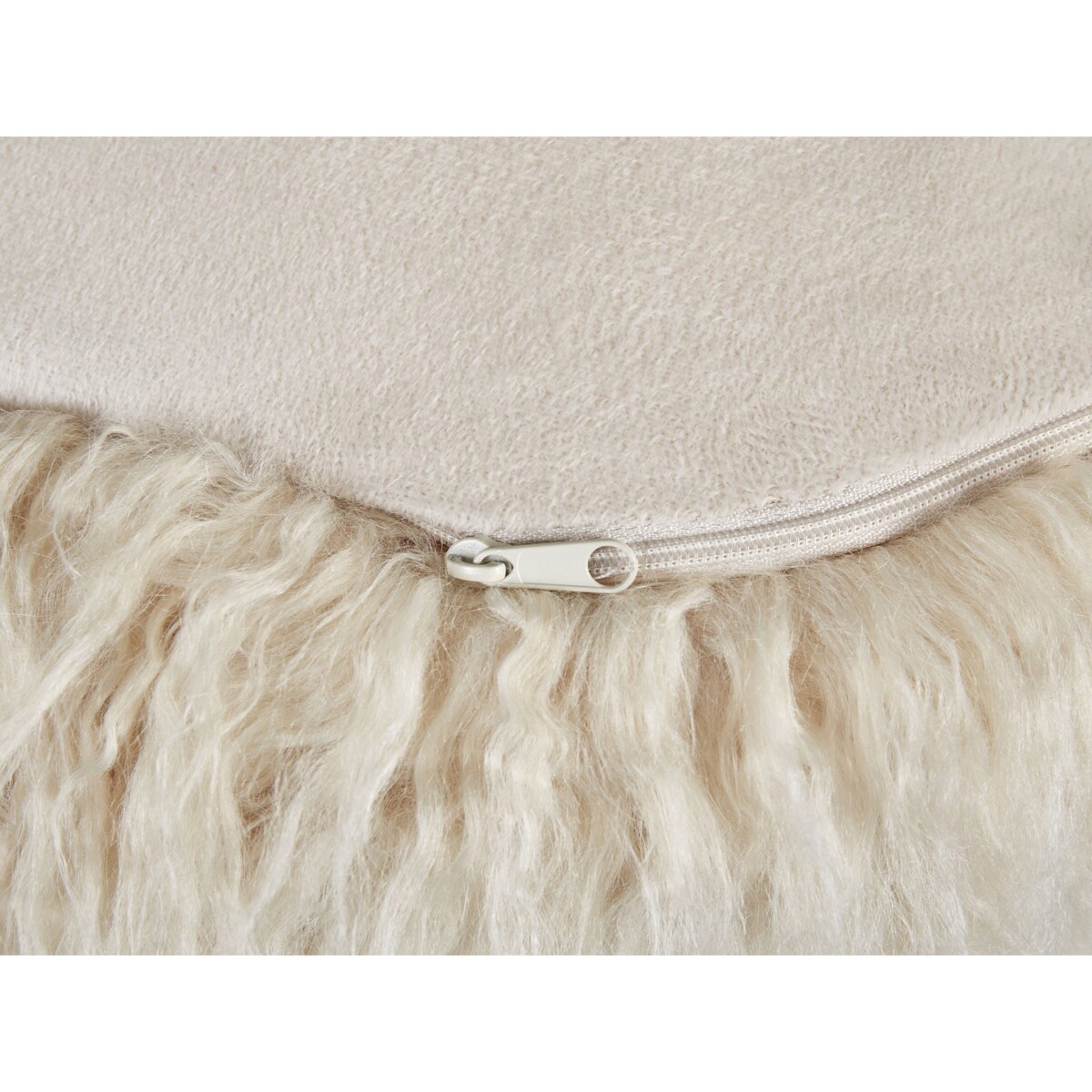 Puf TUKKI Sztuczne futro Jasnobeżowy