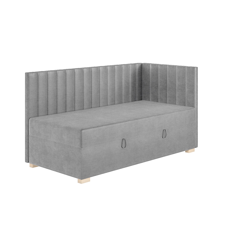 Mesonica Łóżko Snugi, linie szare, 90x200, Prawostronne