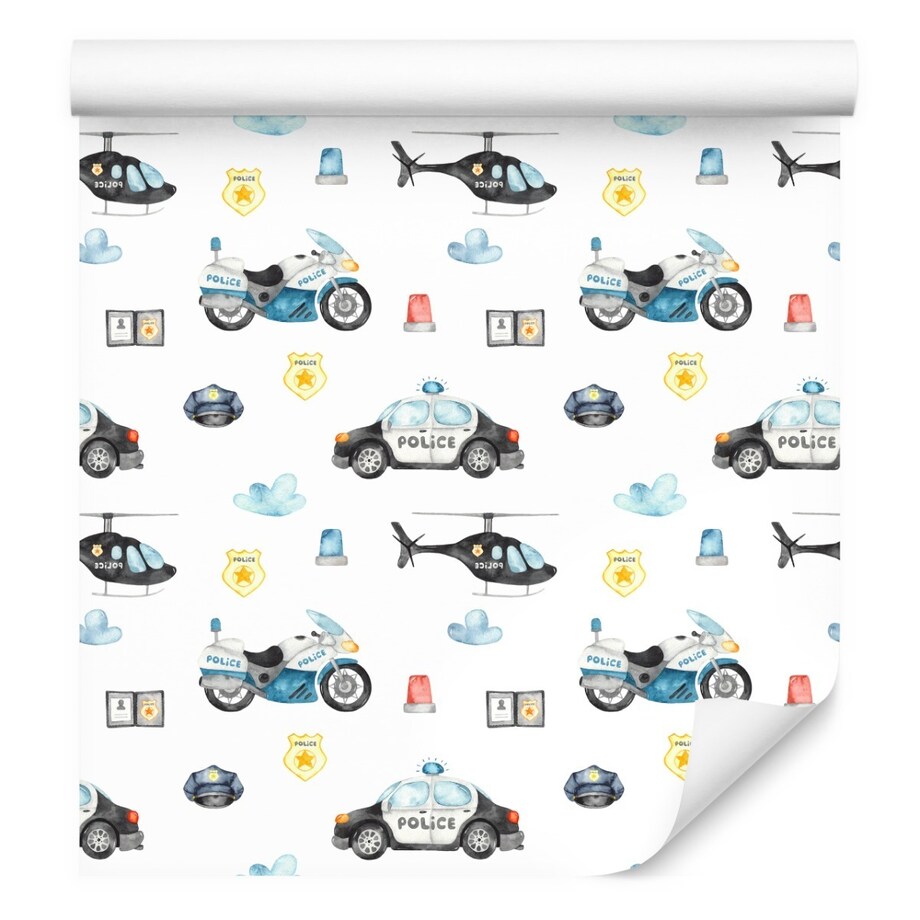 Tapeta Dla Dzieci POLICJA Auta Motory Helikoptery