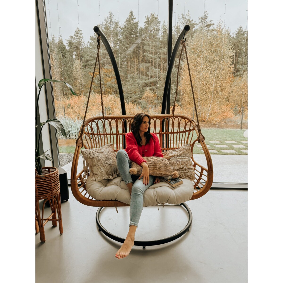 POSZEWKA TROP PROSTOKĄT Z POMPONAMI