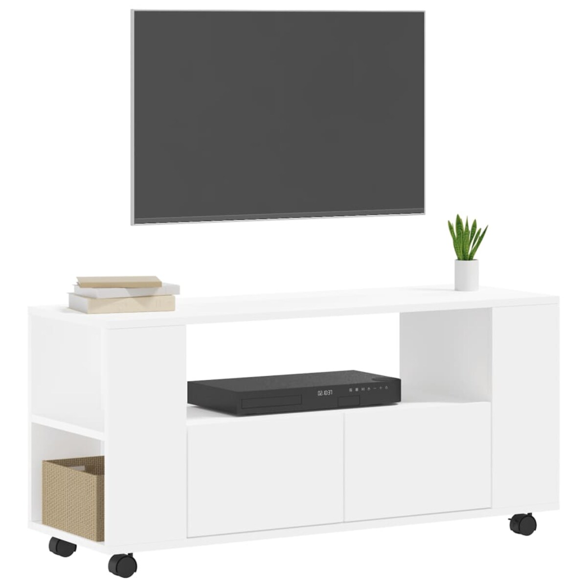 vidaXL Szafka pod TV, biała, 102x34,5x43 cm, materiał drewnopochodny