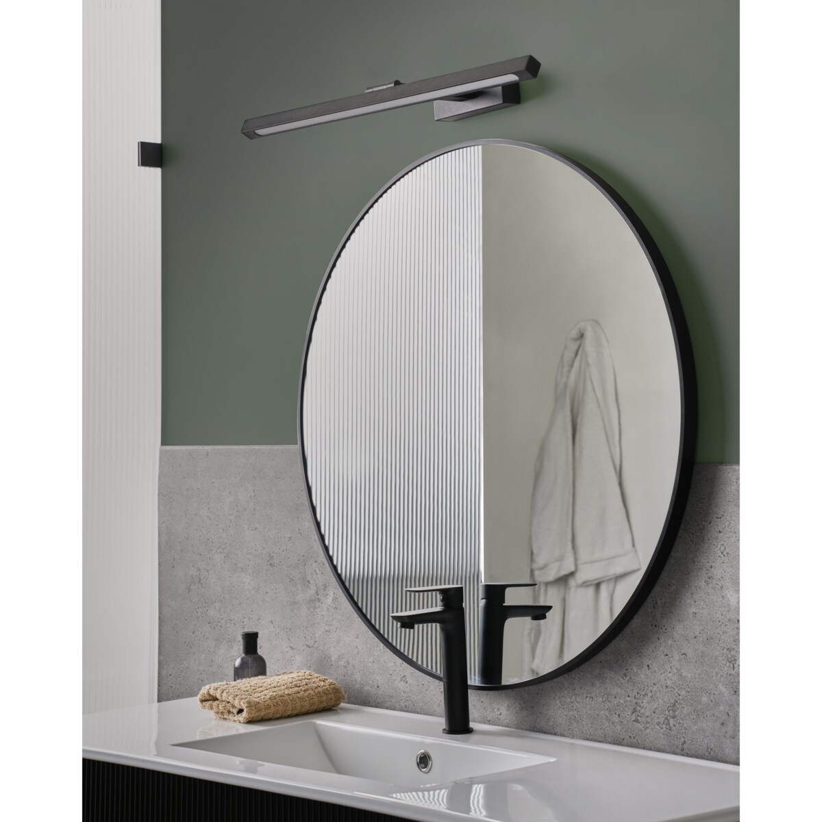 Kinkiet LED obrazowy/łazienkowy ARROS Metal Czarny