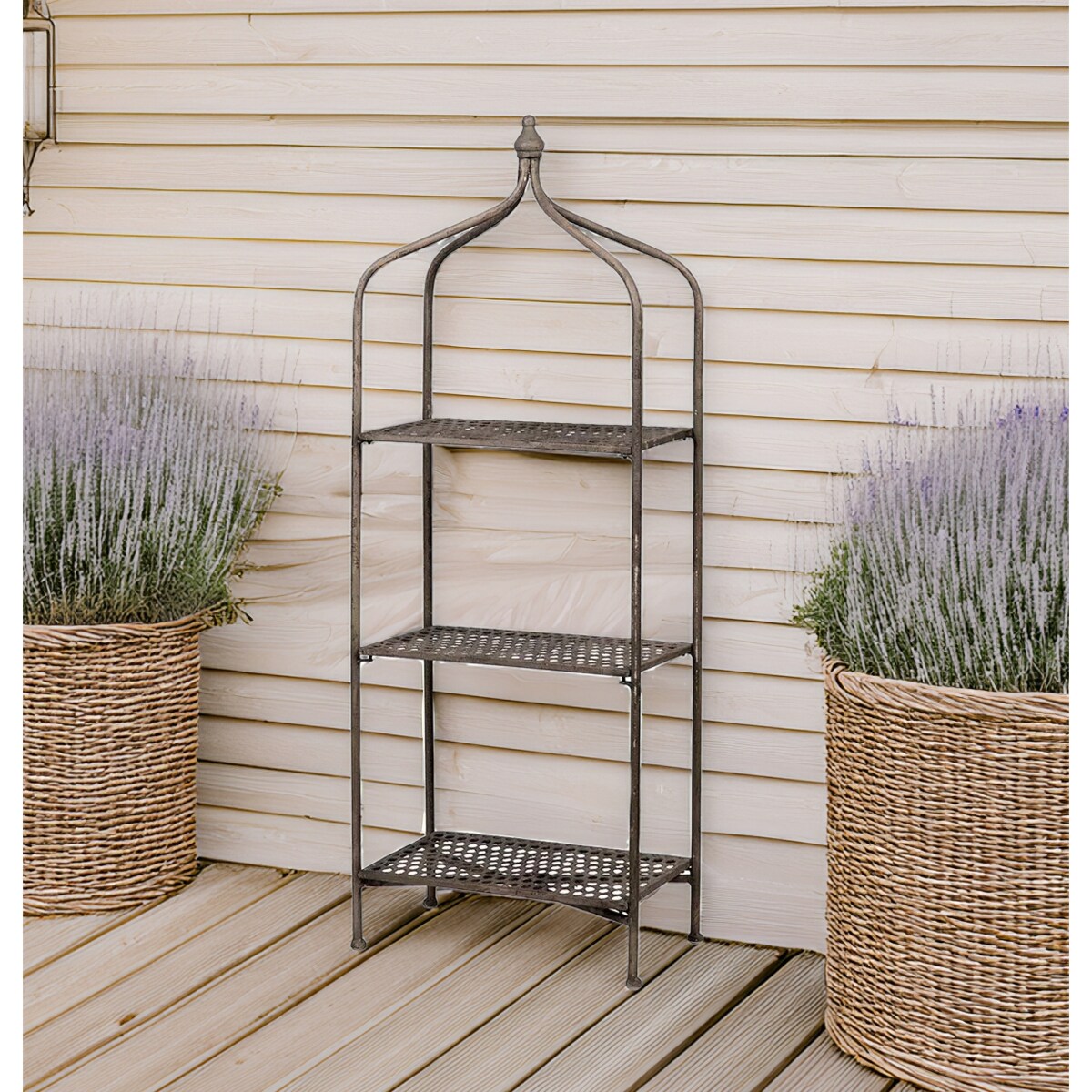 SZAFKA REGAŁ OGRODOWY METALOWY balkonowy na narzędzia rośliny kwietnik