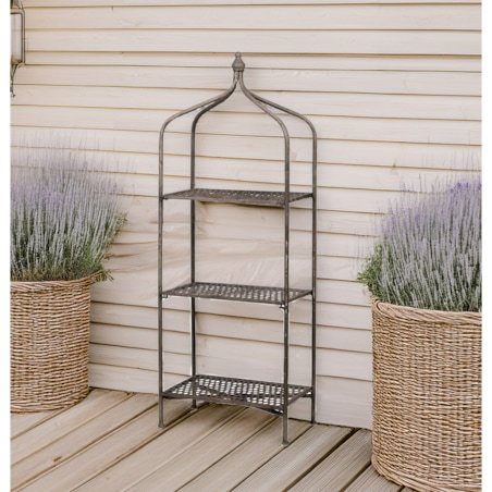 SZAFKA REGAŁ OGRODOWY METALOWY balkonowy na narzędzia rośliny kwietnik