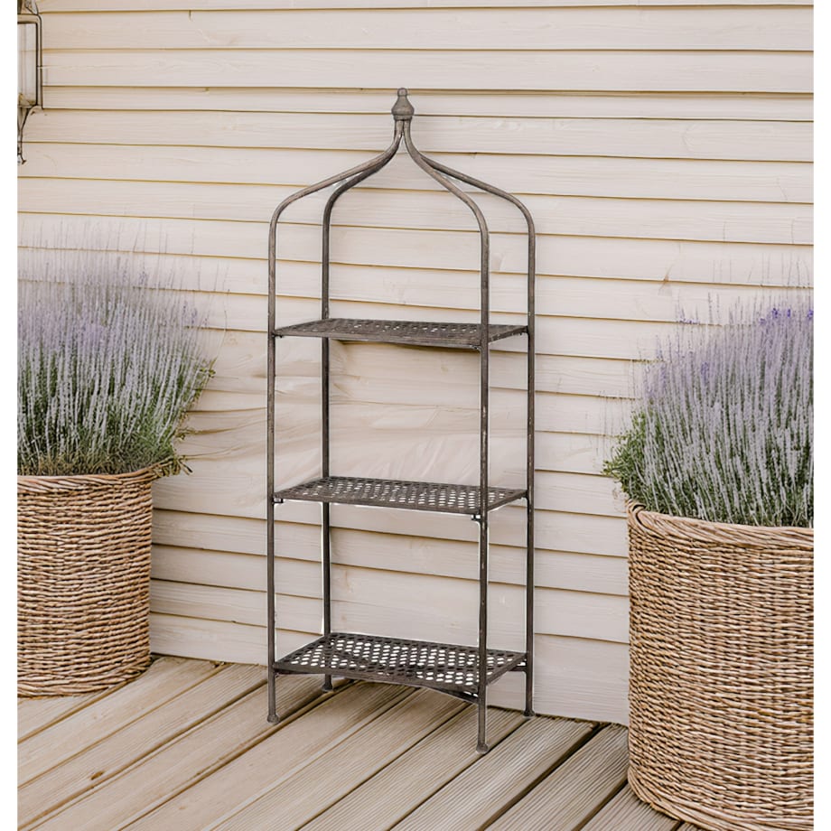 SZAFKA REGAŁ OGRODOWY METALOWY balkonowy na narzędzia rośliny kwietnik