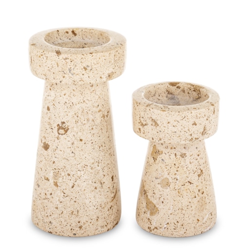 Świecznik komplet 2 szt. 13x6,5x6,5 cm TORRE beżowy