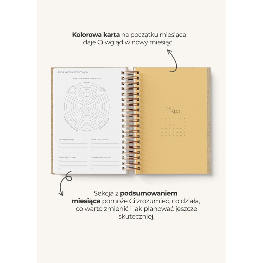 Planner dzienny 2026 na spirali – Ember
