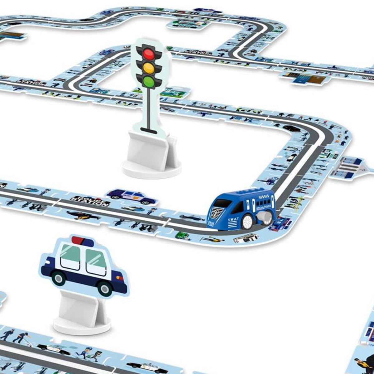 Droga - tor dla samochodów Policja - Puzzle 44 elementy