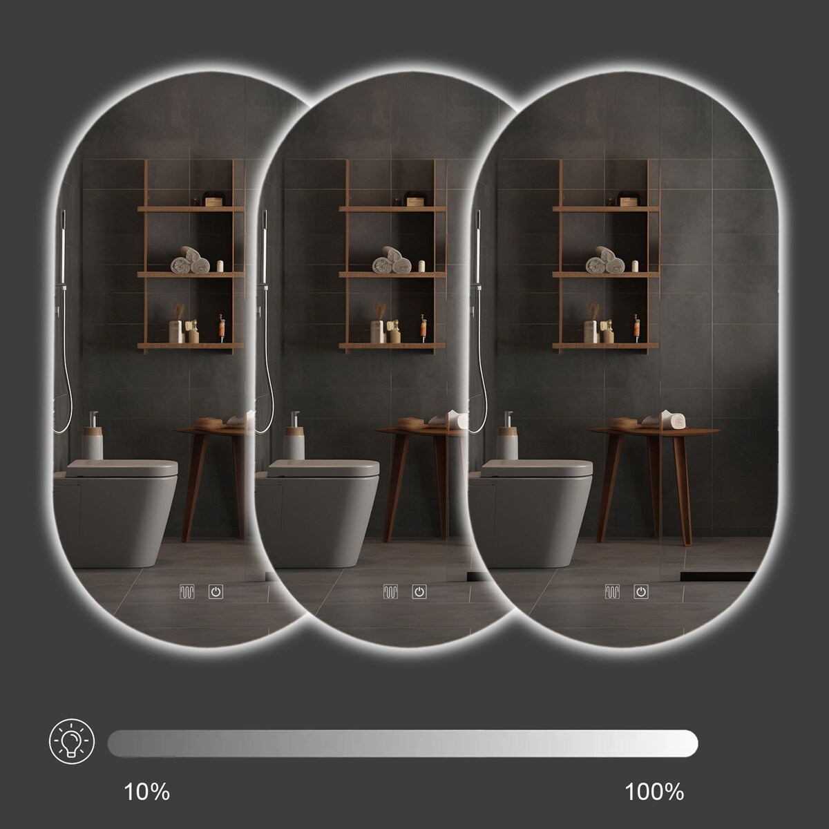 LUSTRO ŚCIENNE LED EGG 60x80 cm