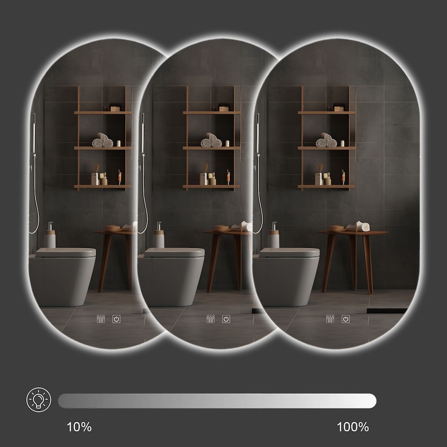 LUSTRO ŚCIENNE LED EGG 60x80 cm