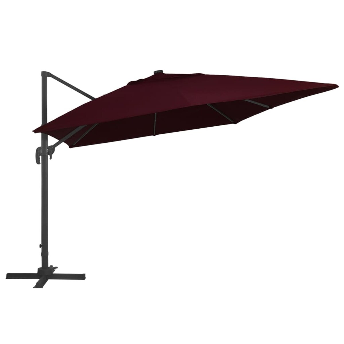 vidaXL Parasol wiszący z LED, bordowy, 400x300 cm