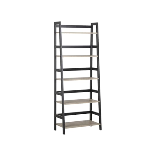 Regał 5 półek jasne drewno z czarnym CROYDON