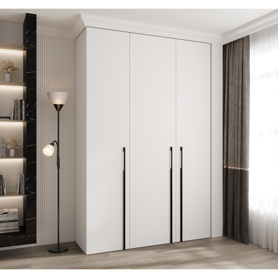 Szafa trzydrzwiowa Como 3 160 gł.40 biały+czarny