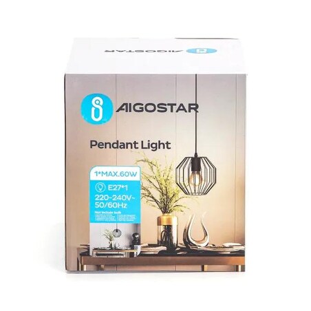 metalowa lampa wisząca loftowa e27 czarna