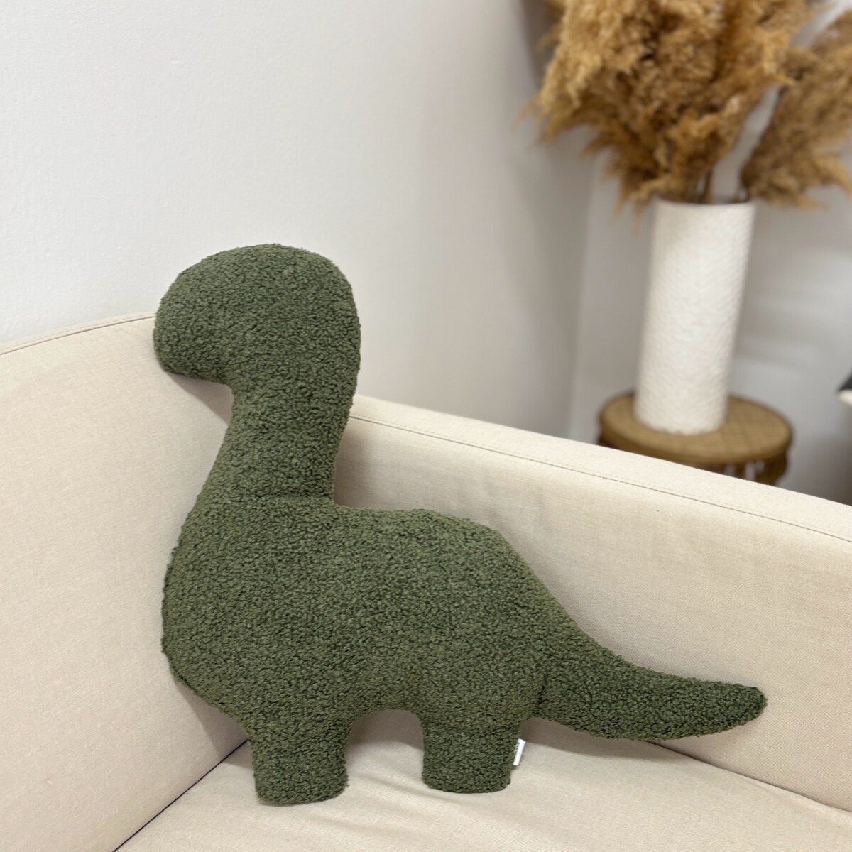 Poduszka Dinozaur boucle zielony