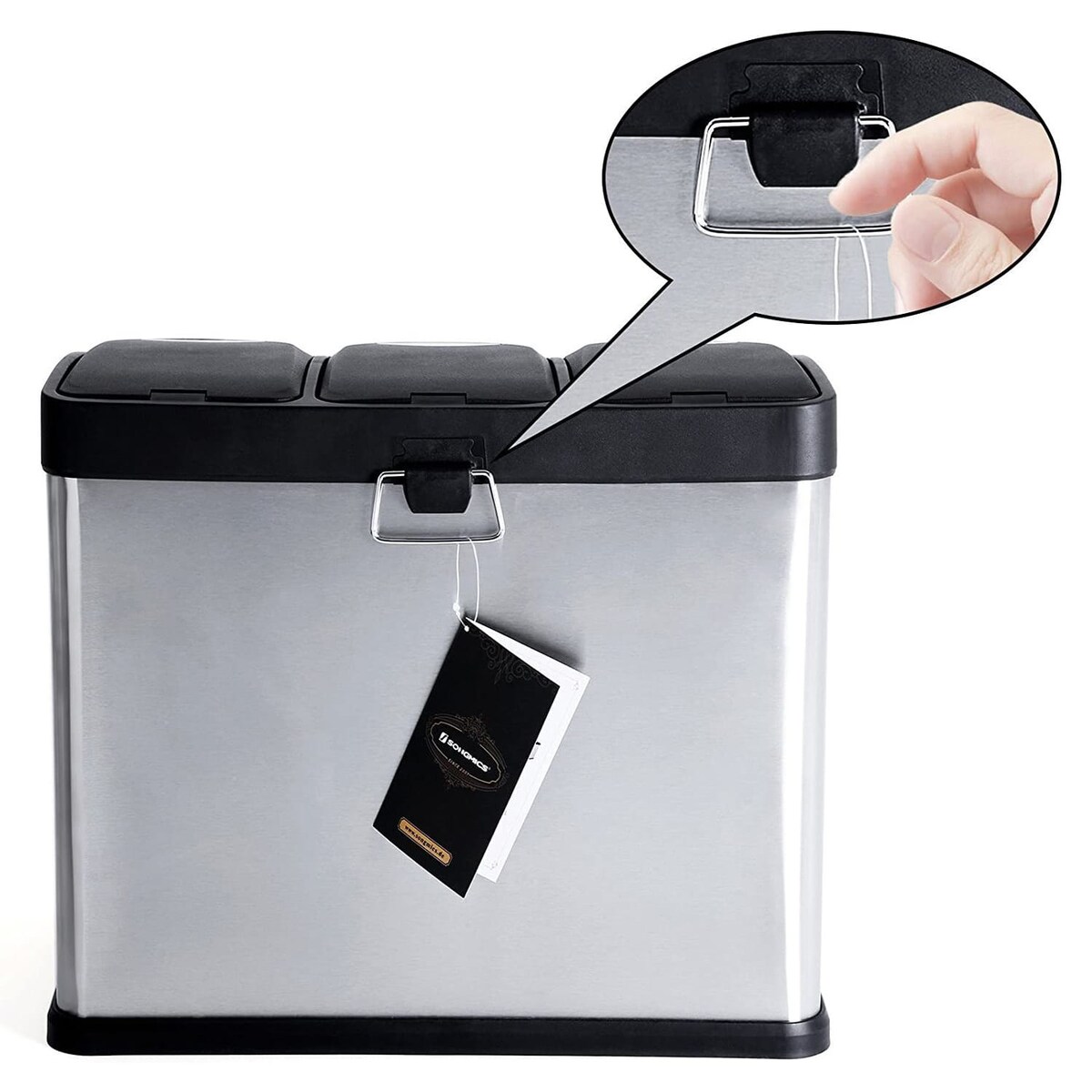 Kosz Na Śmieci do segregacji Srebrny