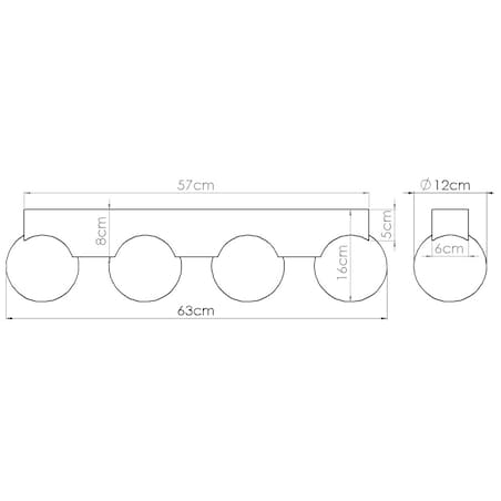 Plafon BULBO 4 naturalne drewno