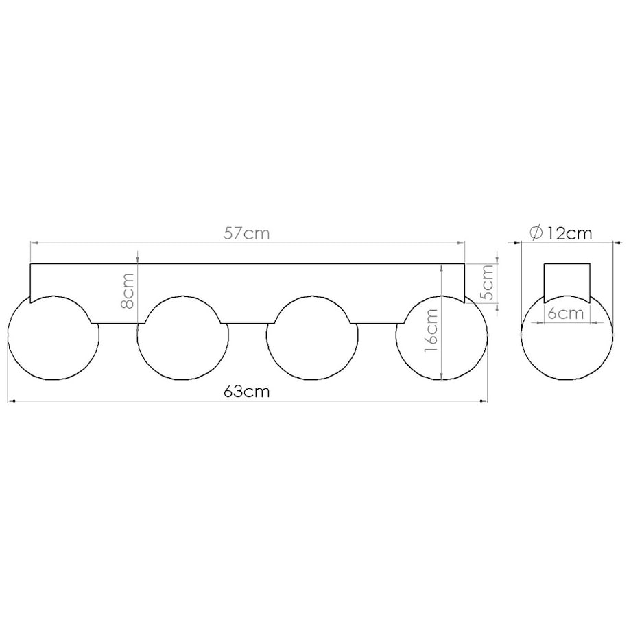 Plafon BULBO 4 naturalne drewno