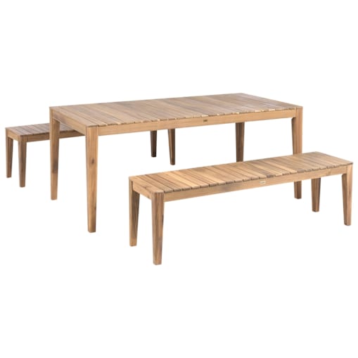 Zestaw ogrodowy z ławkami dla 6 osób CHIOGGIA Certyfikowane drewno akacjowe Jasnobrązowy