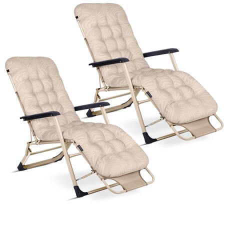 Leżak ogrodowy grawitacyjny z poduszką Sofotel składany fotel na taras balkon 2 szt.