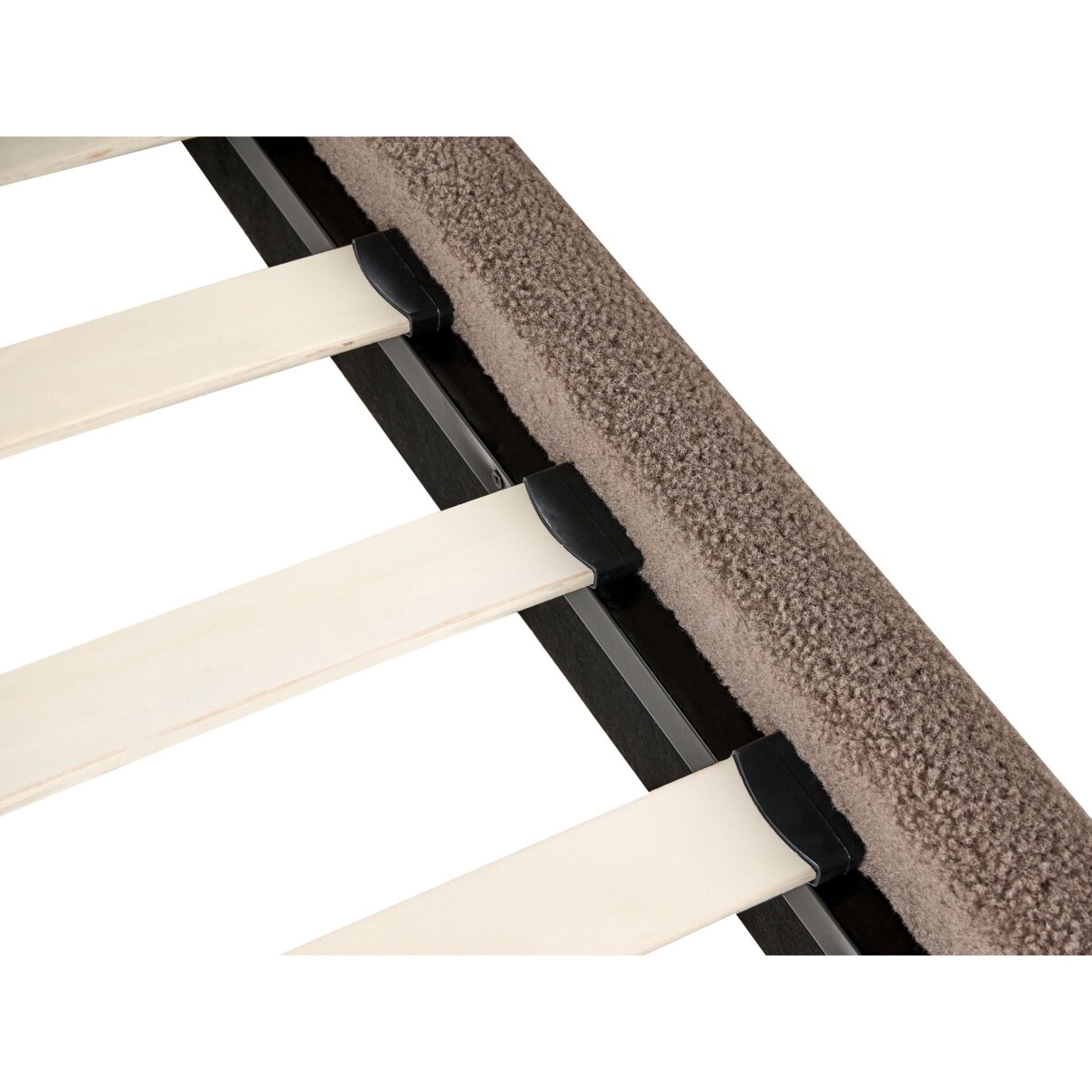 Łóżko bez zagłówka Boucle ROANNE 140 x 200 cm Beżowoszary