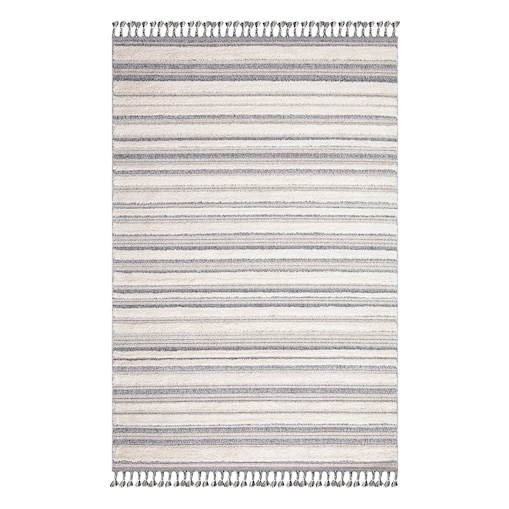 Dywan z frędzlami Cut&Loop Boho-Chic Paski Valora 8070 Szary Krem 200x290