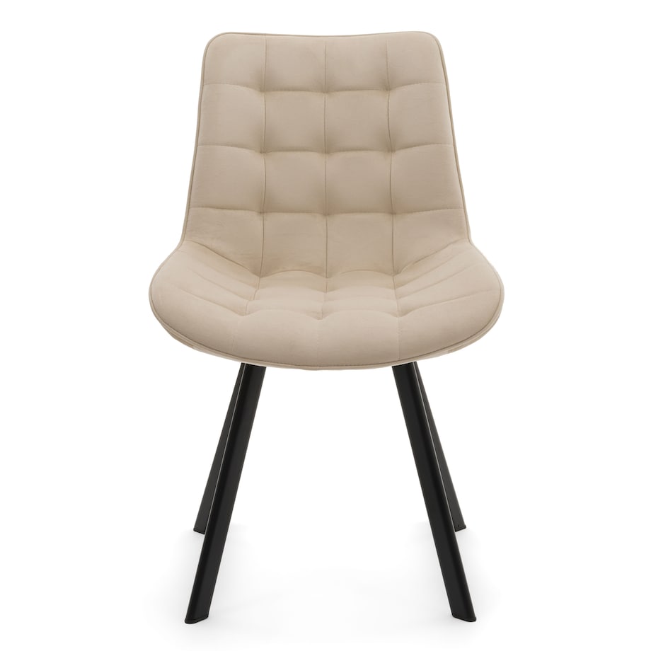 KRZESŁO TAPICEROWANE WELUROWE DO SALONU JADALNI GLAMOUR BEŻOWE TORI