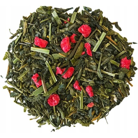 Herbata zielona CYTRYNADA trawa cytrynowa truskawki na prezent premium 120g - herbata liściasta sypana mieszanka napar susz