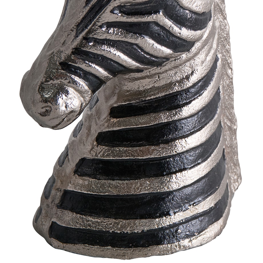 Figurka dekoracyjna Zebra ZAGORA Metal Czarny/ srebrny