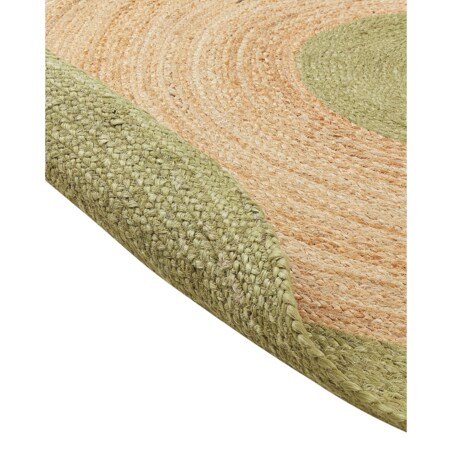 Dywan okrągły z juty 140 cm beżowo-zielony YAYALAR