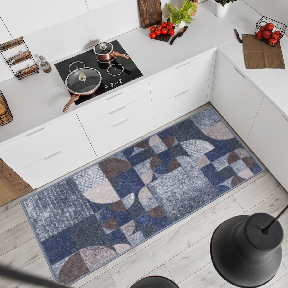 Chodnik Antypoślizgowy Vita 80x200 cm Abstrakcja Szary