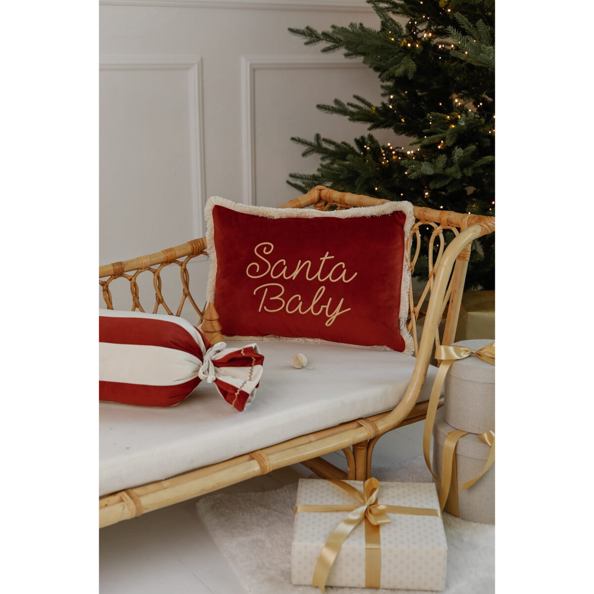 Poduszka Świąteczna Carmin Red z personalizacją
