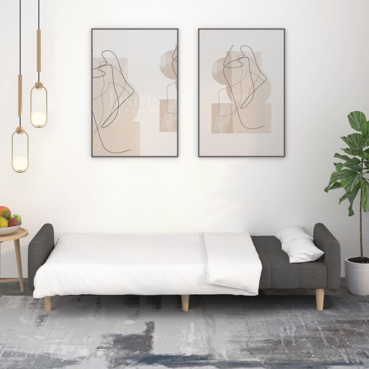 vidaXL 2-osobowa kanapa, ciemnoszara, tapicerowana tkaniną