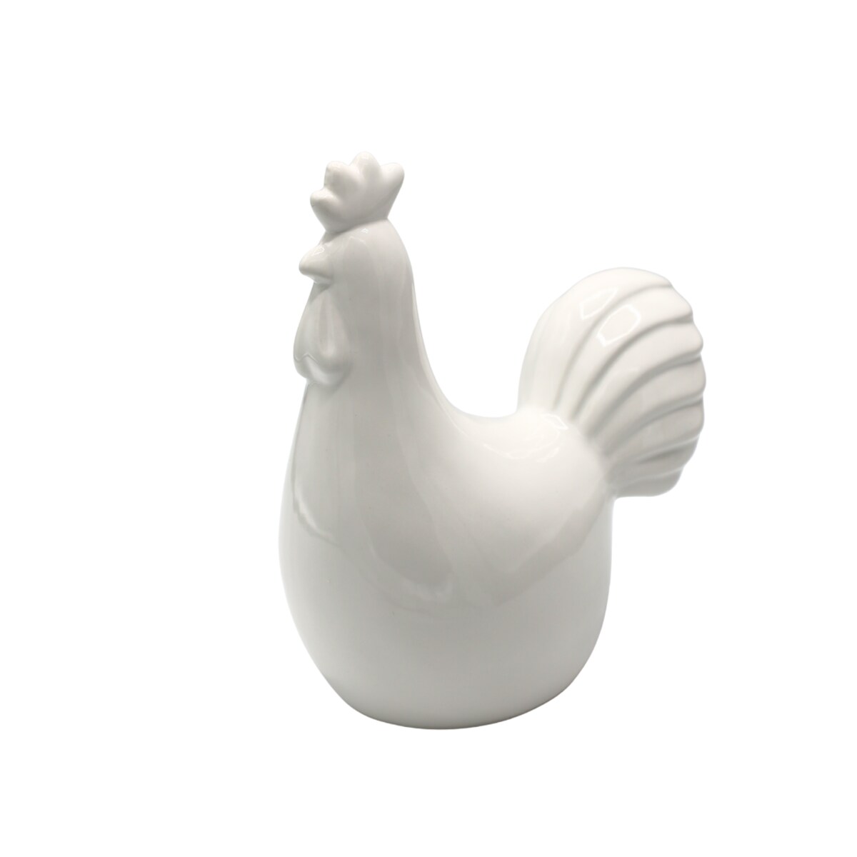 Dekoracja - kogut ceramiczny 15,7x14x9 cm kukko biały