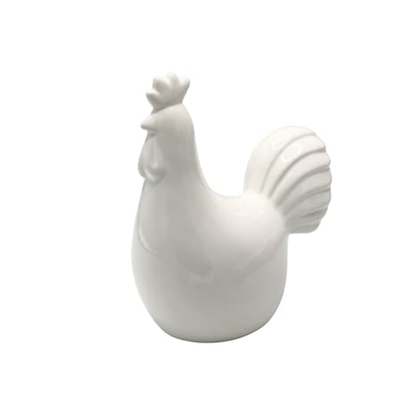 Dekoracja - kogut ceramiczny 15,7x14x9 cm kukko biały