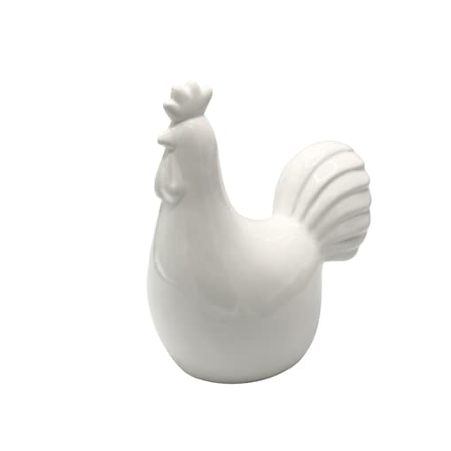 Dekoracja - kogut ceramiczny 15,7x14x9 cm kukko biały