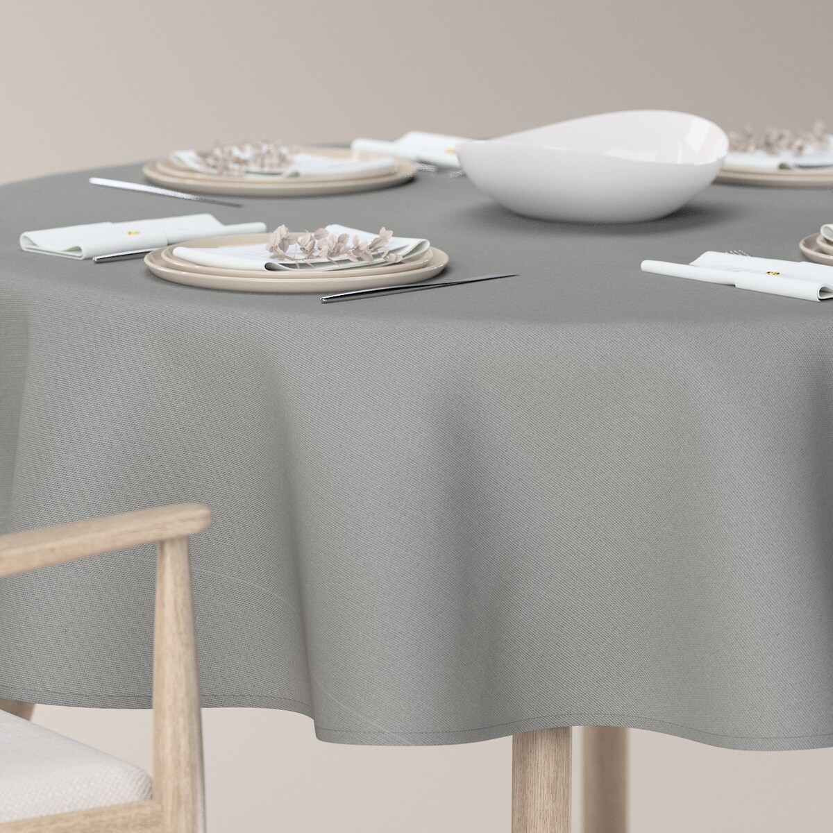 Obrus okrągły 160 x 160 cm szary