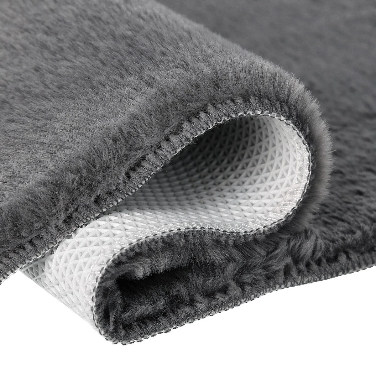 Dywanik łazienkowy Rabbit Ciemnoszary Futro Królika Topila Maty antypoślizgowy 40x60