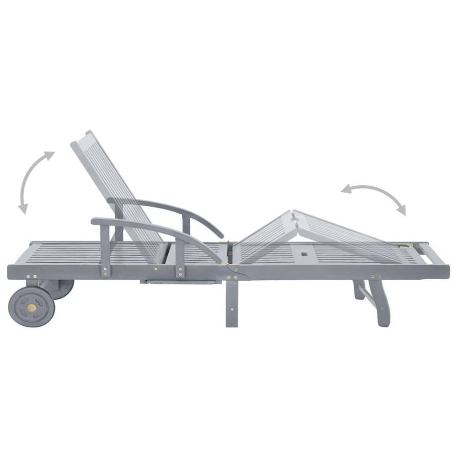 vidaXL Ogrodowy leżak z poduszką, lite drewno akacjowe