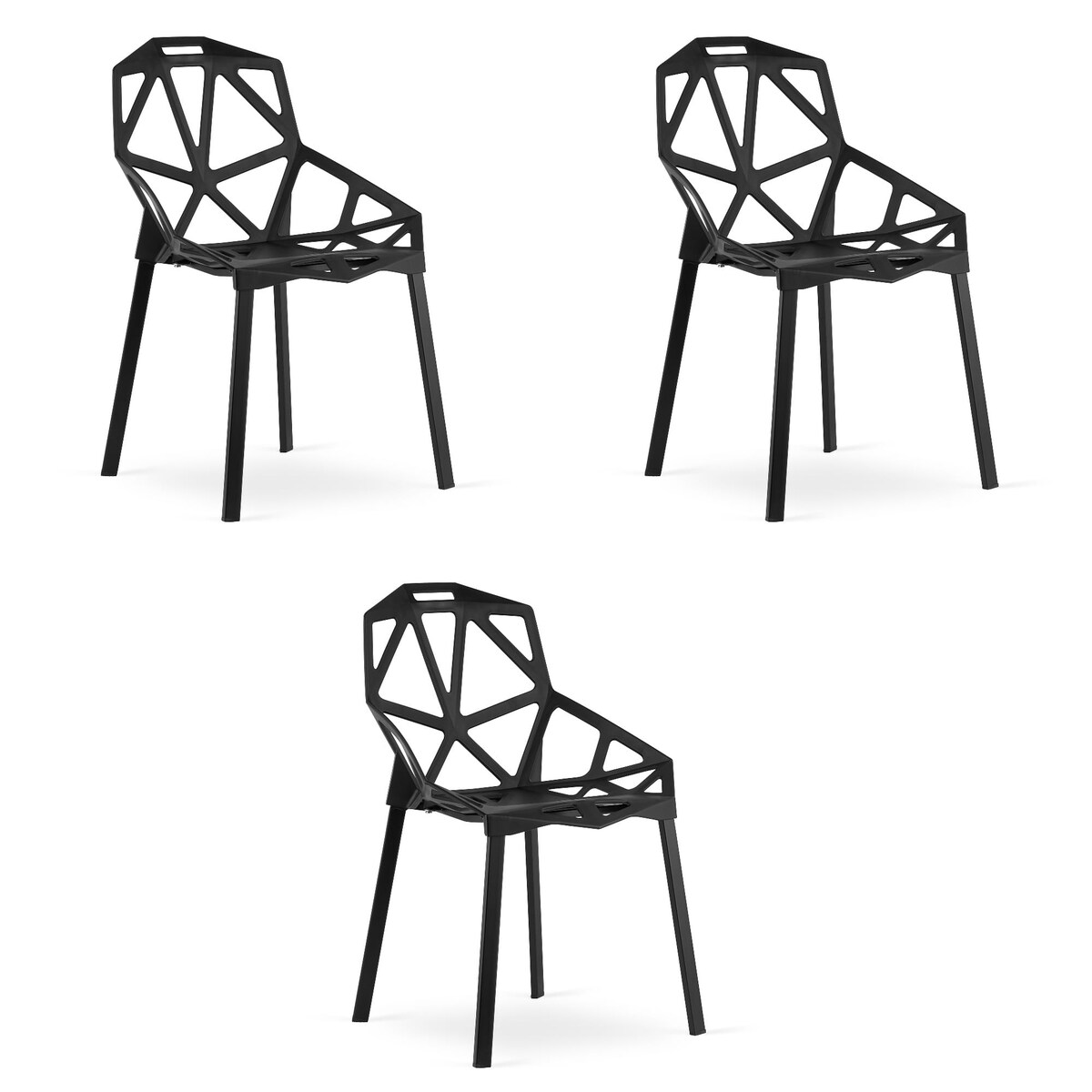 Krzesło Do Jadalni Kuchni Salonu Essen - Czarne X 3
