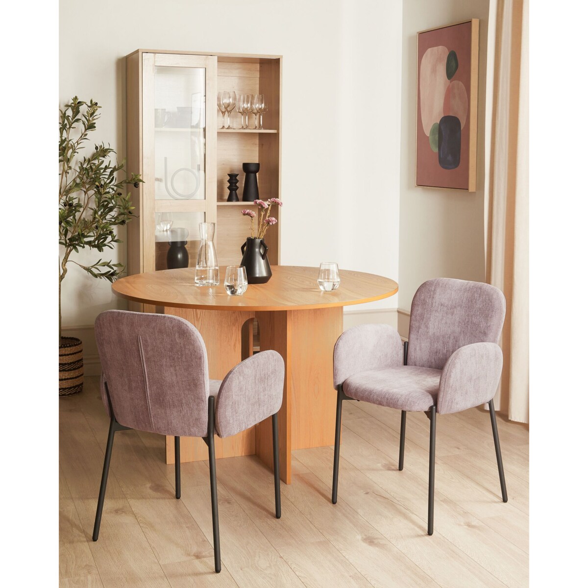 Zestaw 2 krzeseł do jadalni różowy ALBEE