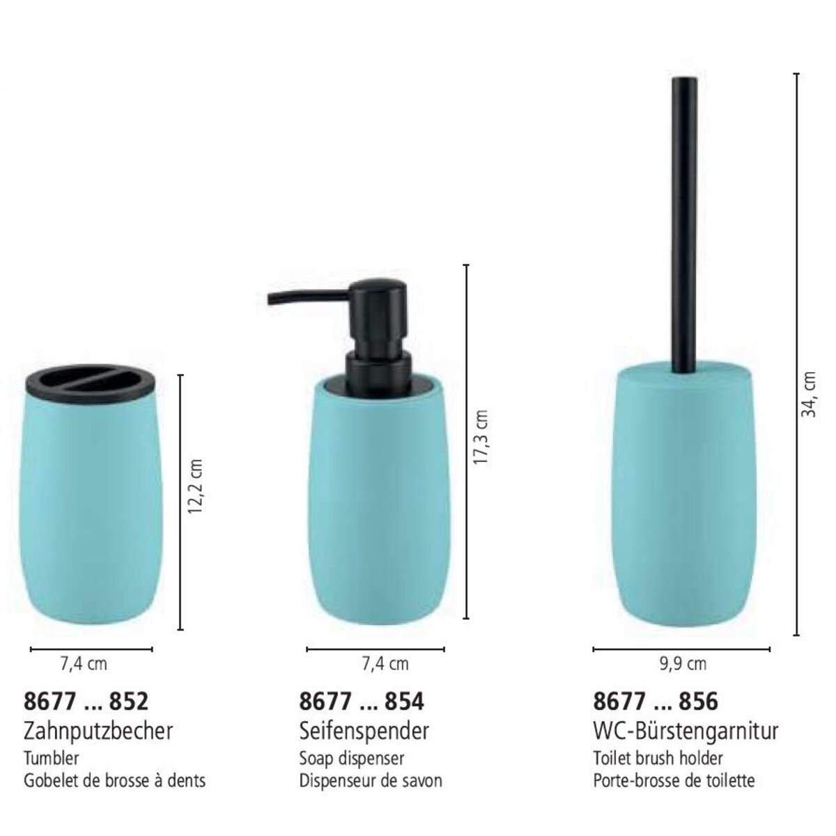 Kleine Wolke Daily Dozownik do mydła niebieski Mauritius soft touch ABS/bambus