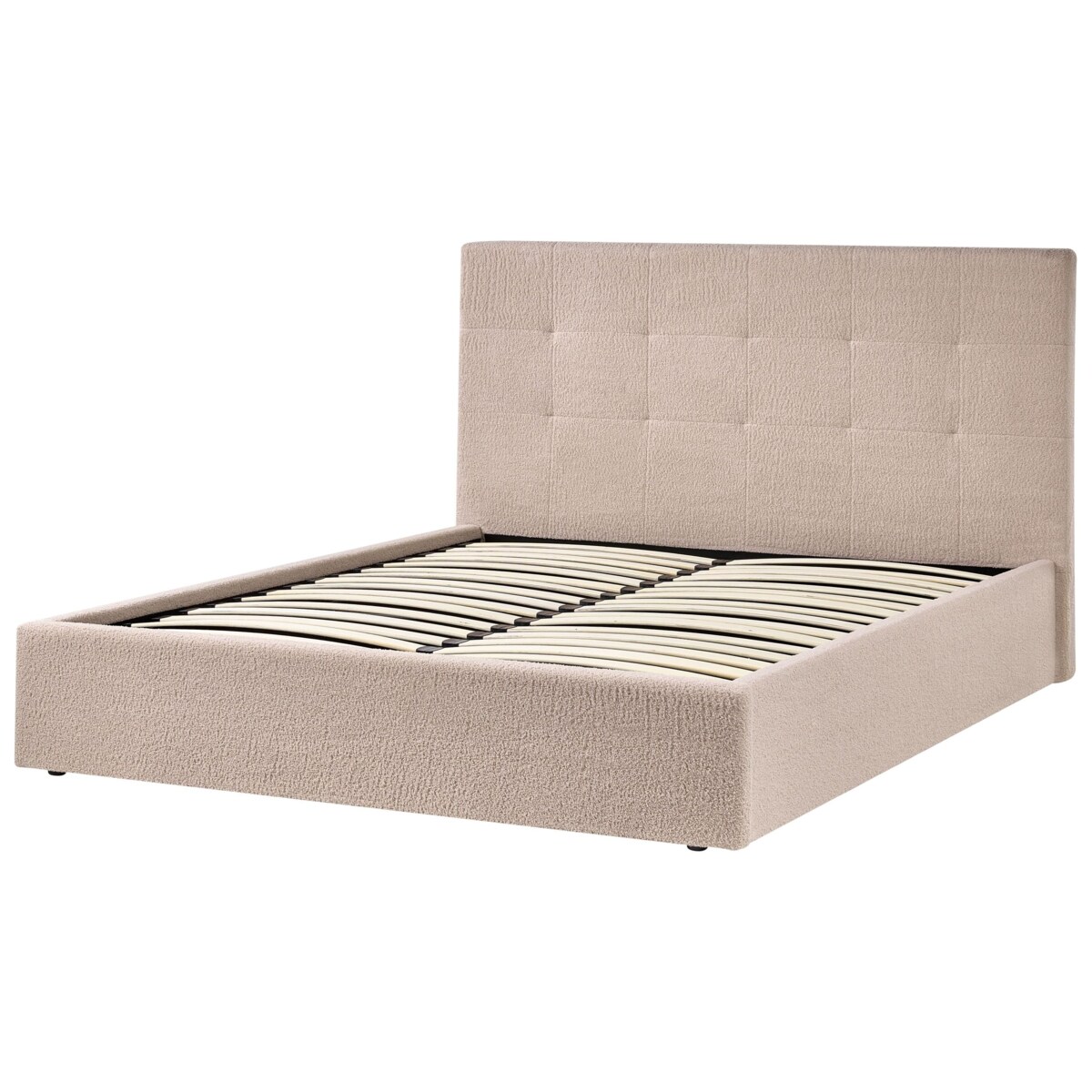 Łóżko z pojemnikiem Boucle LORIENT 160 x 200 cm Beżowy