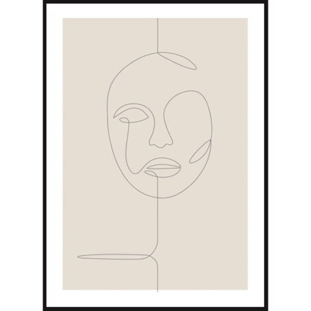 Poster Story, Plakat, Obraz - Twarz w Konturach, wymiary 21 x 30 cm