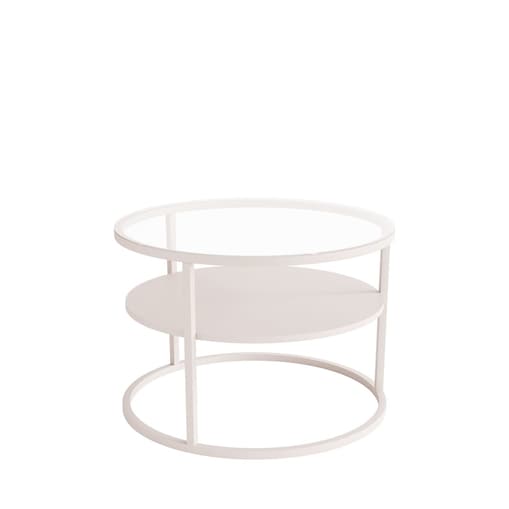 Stolik Kawowy CIRI GLASS KASZMIR z półką, blat przezroczyste szkło