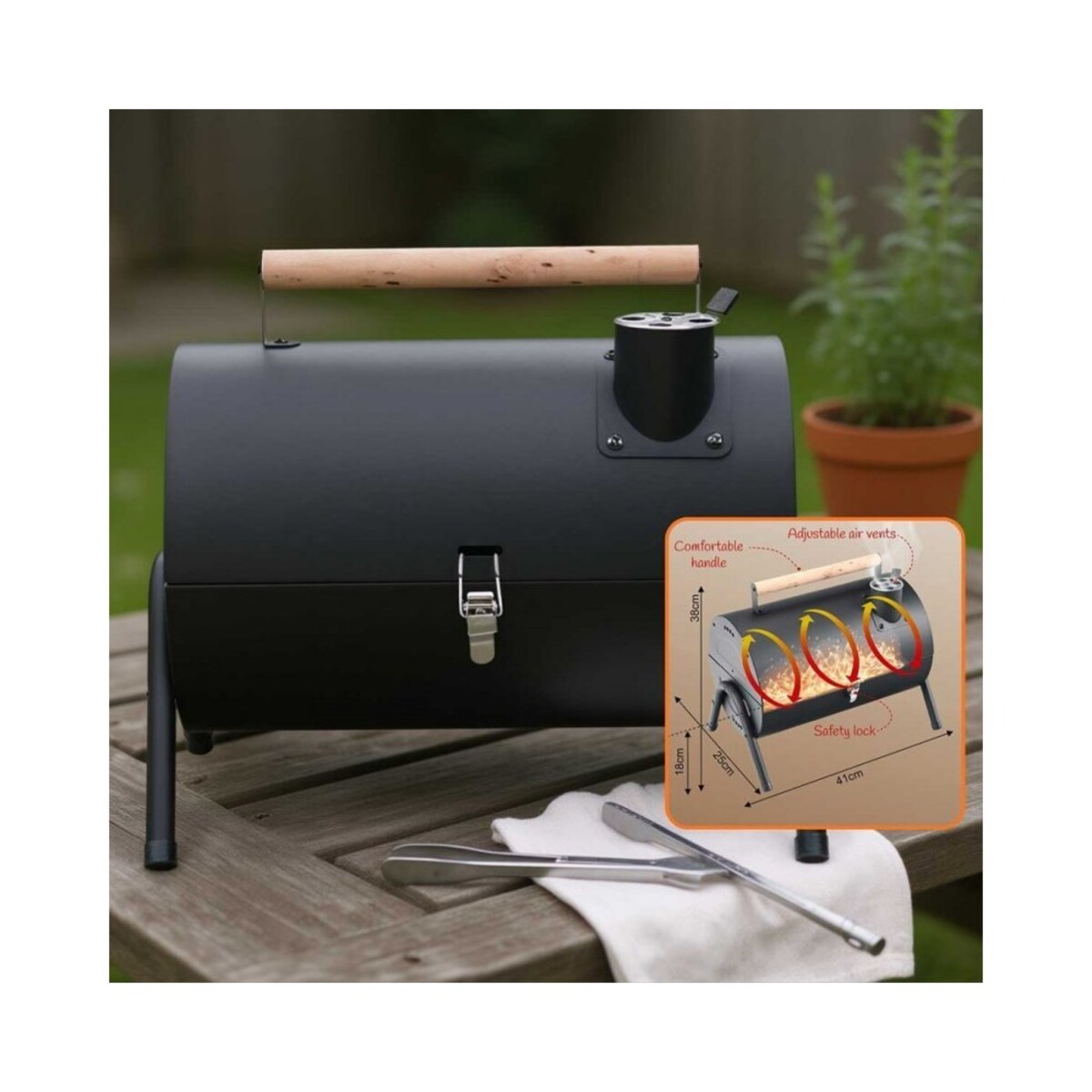 Grill ogrodowy, węglowy, przenośny, turystyczny, KINGHOFF