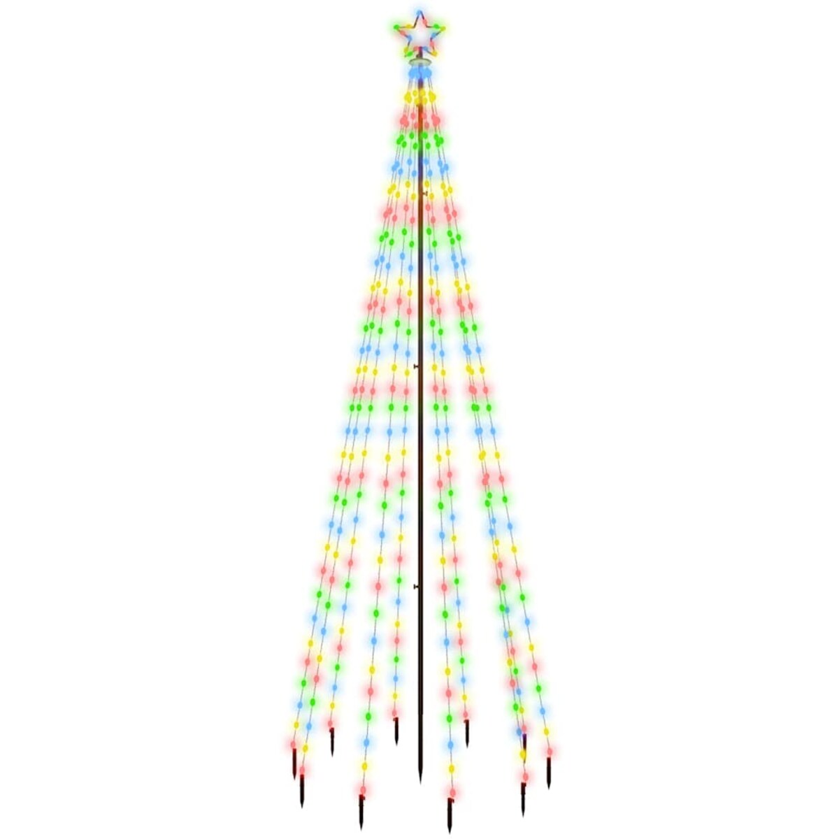 vidaXL Choinka z kołkiem gruntowym, 310 kolorowych LED, 300 cm
